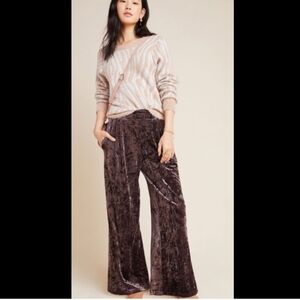 Anthropologie Greylin Velvet Wide Leg Pant